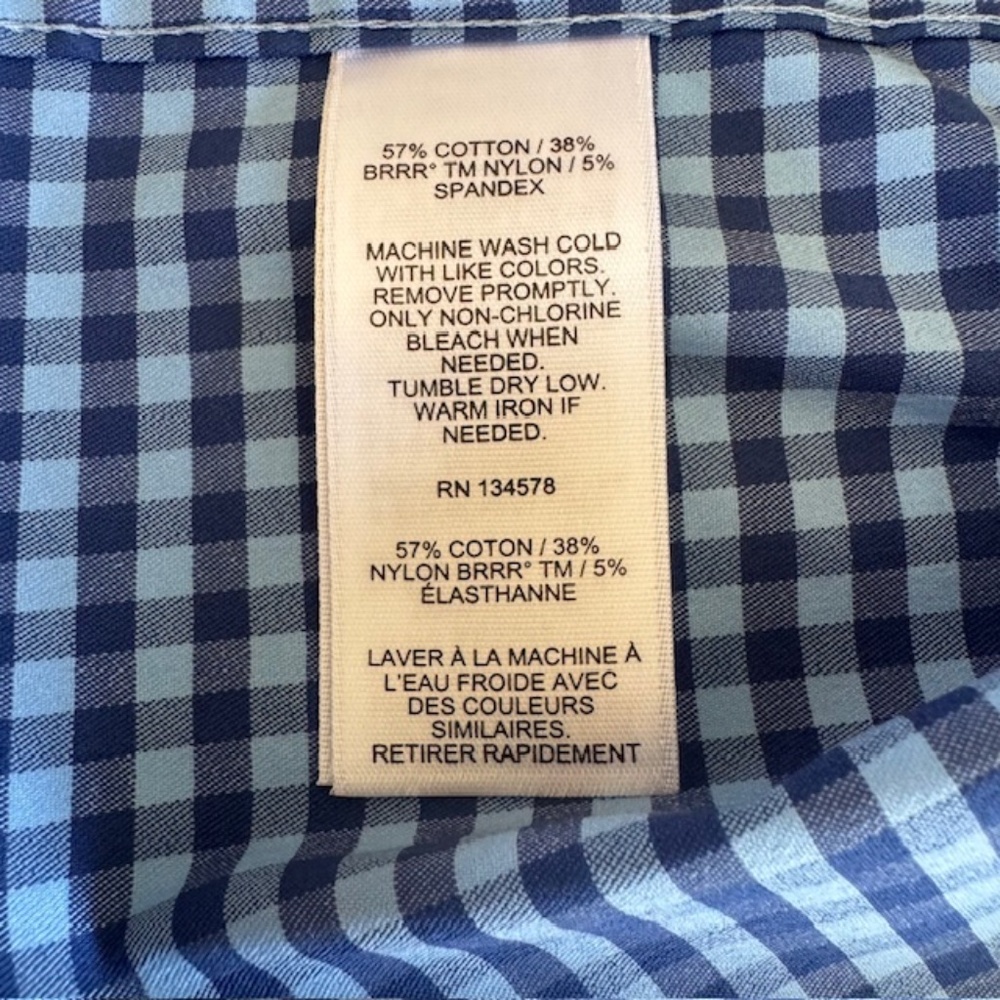 Vineyard Vines Blue Check Button Up Size 5 - Picture 5 of 7